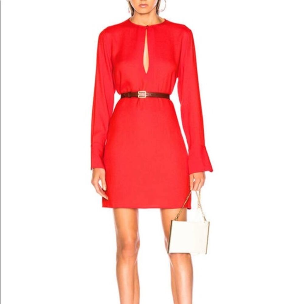 Equipment Aubrey Shift Dress Womens Size Small Natural Red Keyhole